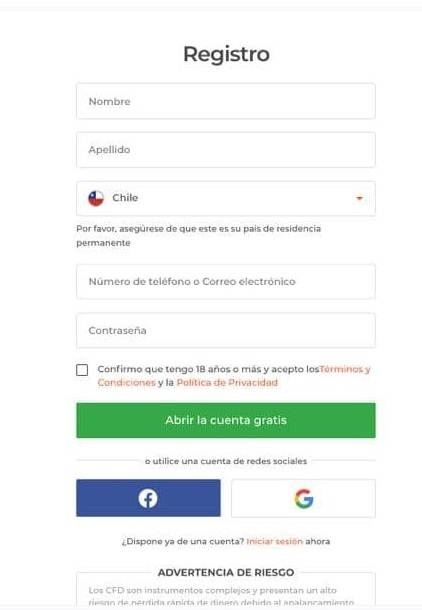 Interfaz de registro Interfaz de registro